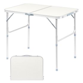 3FT/4FT/6FT Durable Plastic Folding Table w/Handles & Lock - Portable Indoor/Outdoor Picnic Dining Table for Camping, Parties, White (size: 3FT)