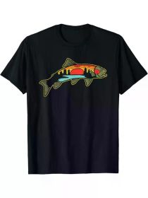 Men's Cotton Fishing Graphic Tee - Breathable, Short Sleeve, Crew Neck T-Shirt for Anglers & Outdoor Enthusiasts (Color: Black, size: XXXL)