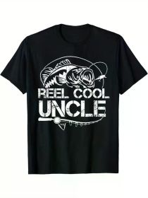 Cool Uncle Fishing Dad Father's Day Dad Gift Men's T-Shirt, Fishing Lovers Gift (Color: Black, size: XXXL)