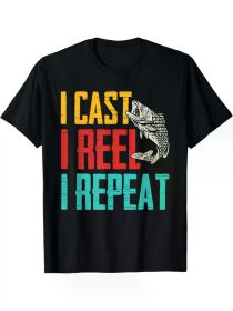 Fishing Enthusiast Quotes T-Shirt, Comfortable And Casual Short Sleeves, Daily Wear, Suitable for All Seasons, Black, Men'S Models (Color: Black, size: L)